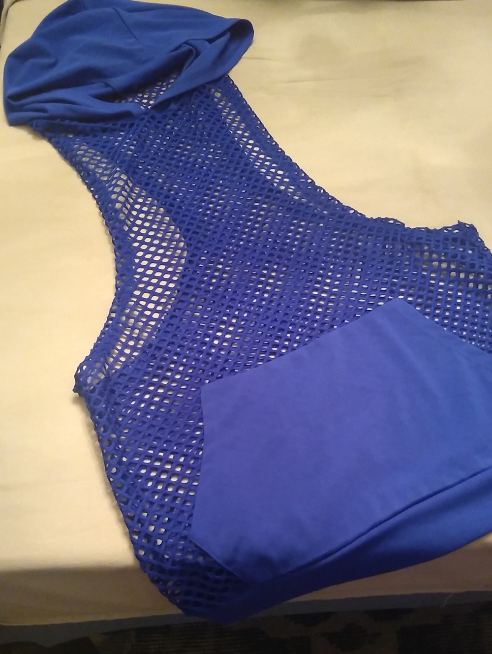 Royal Blue Mesh Hooded Tank Top